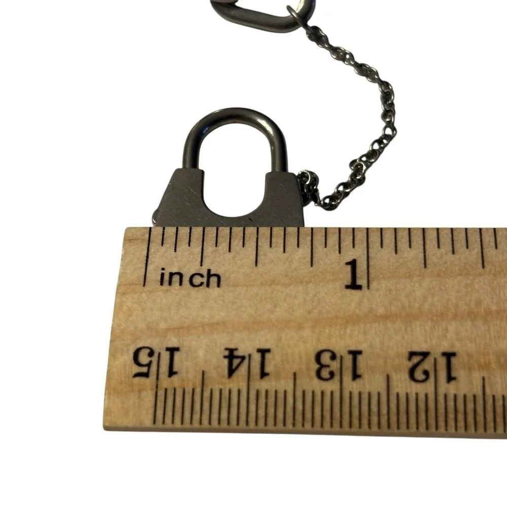 Michael Kors Bracelet Chain Link With Padlock And Safety Chain Silver Tone Metal - Picture 16 of 16